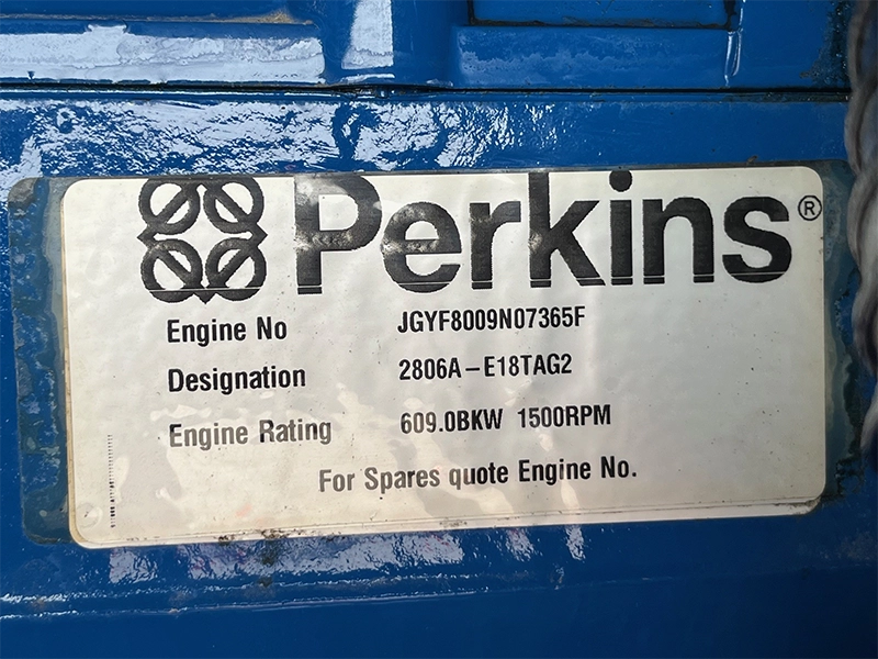 Used FG Wilson Perkins Diesel Generator 715kVA