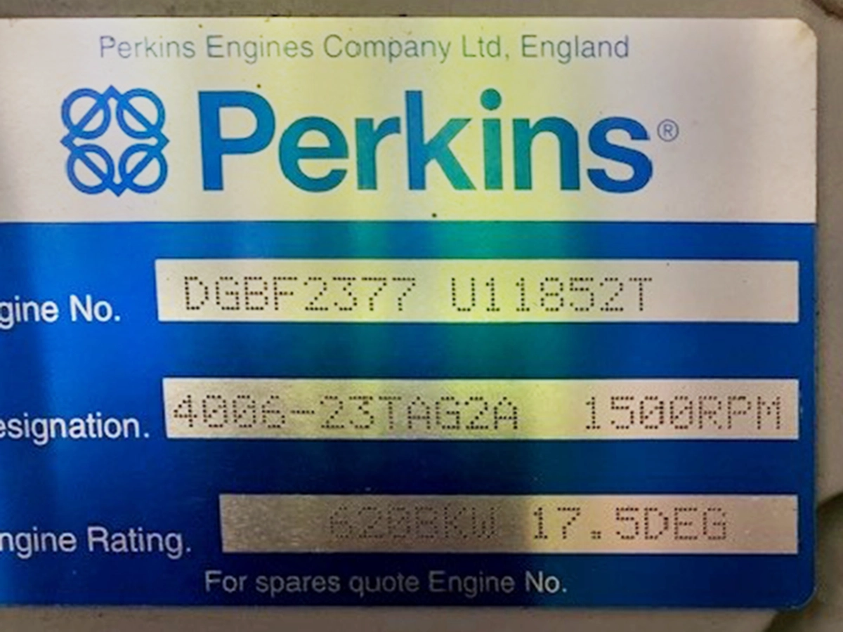 Used Perkins 880kVA 704kW Diesel Generator XP8509