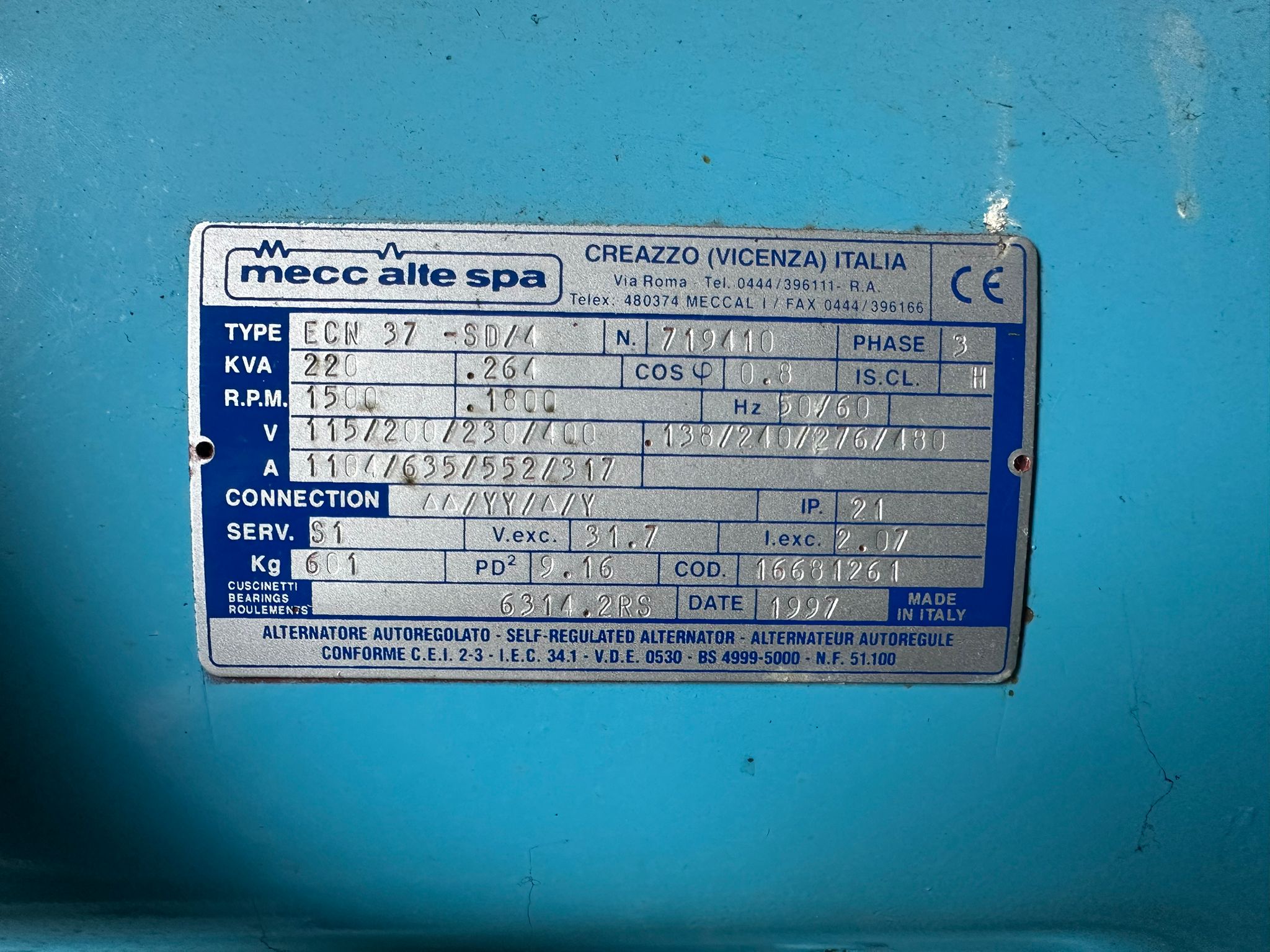 Used Cummins 220kVA 176kW Diesel Generator XP22049