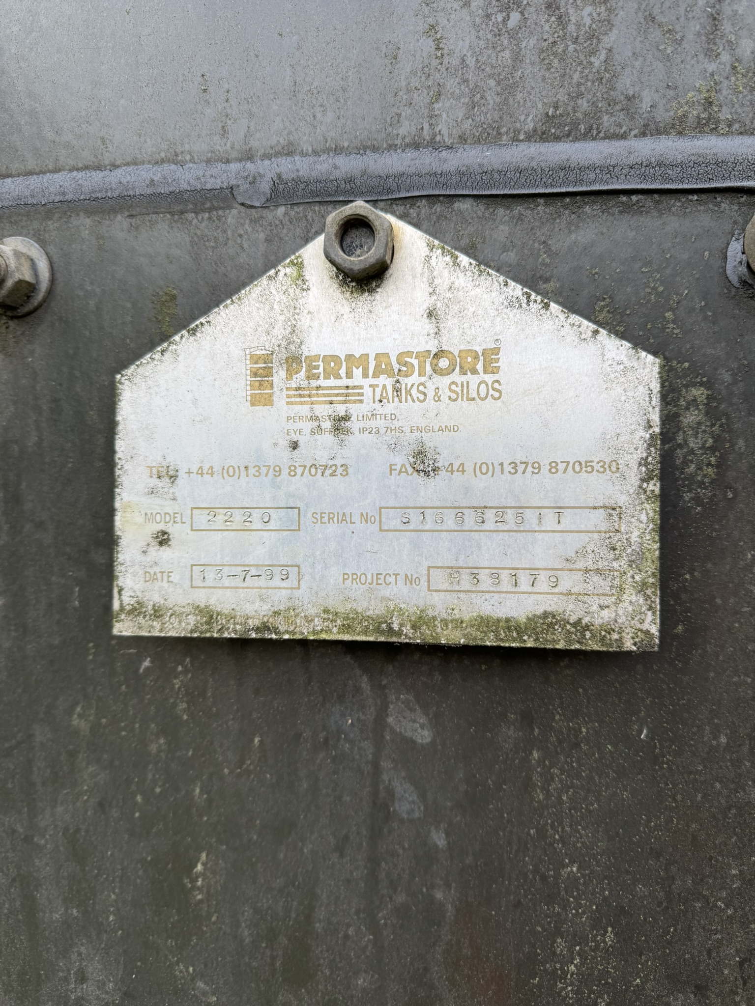 Used 1999 Permastore 2200 tank