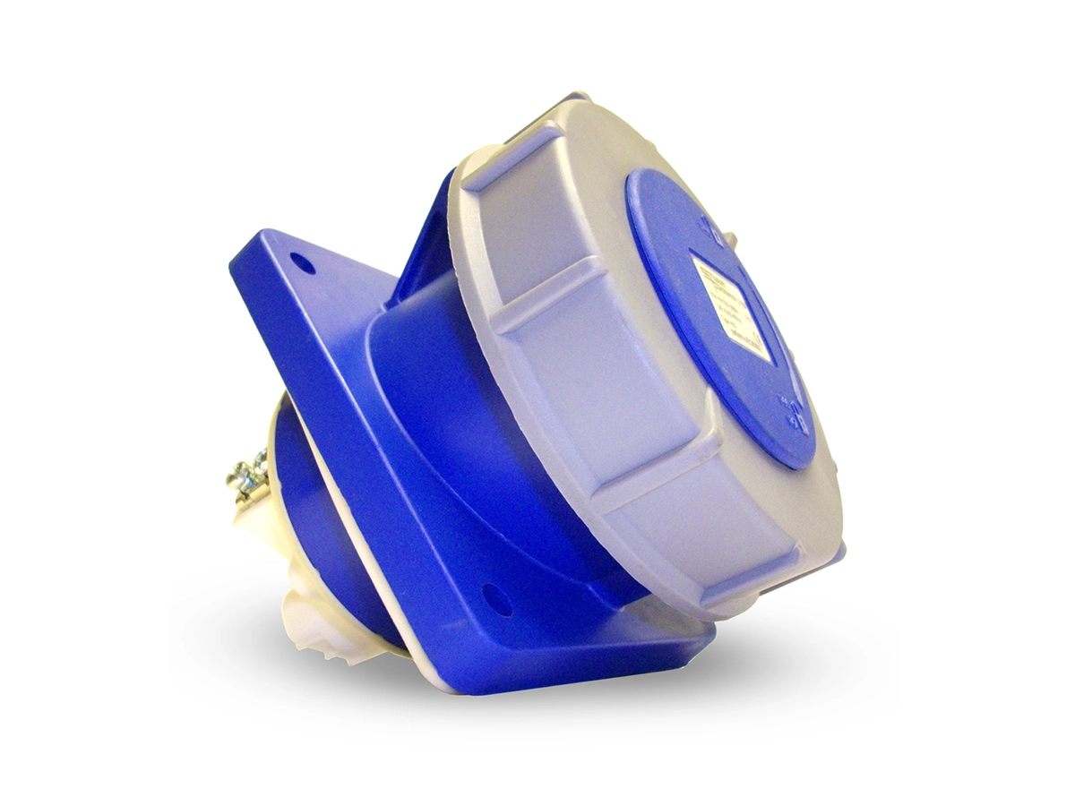 16 Amp 240V 3-Pin IP67 Angled Flange (panel mount) Sockets - Stuart Group Ltd