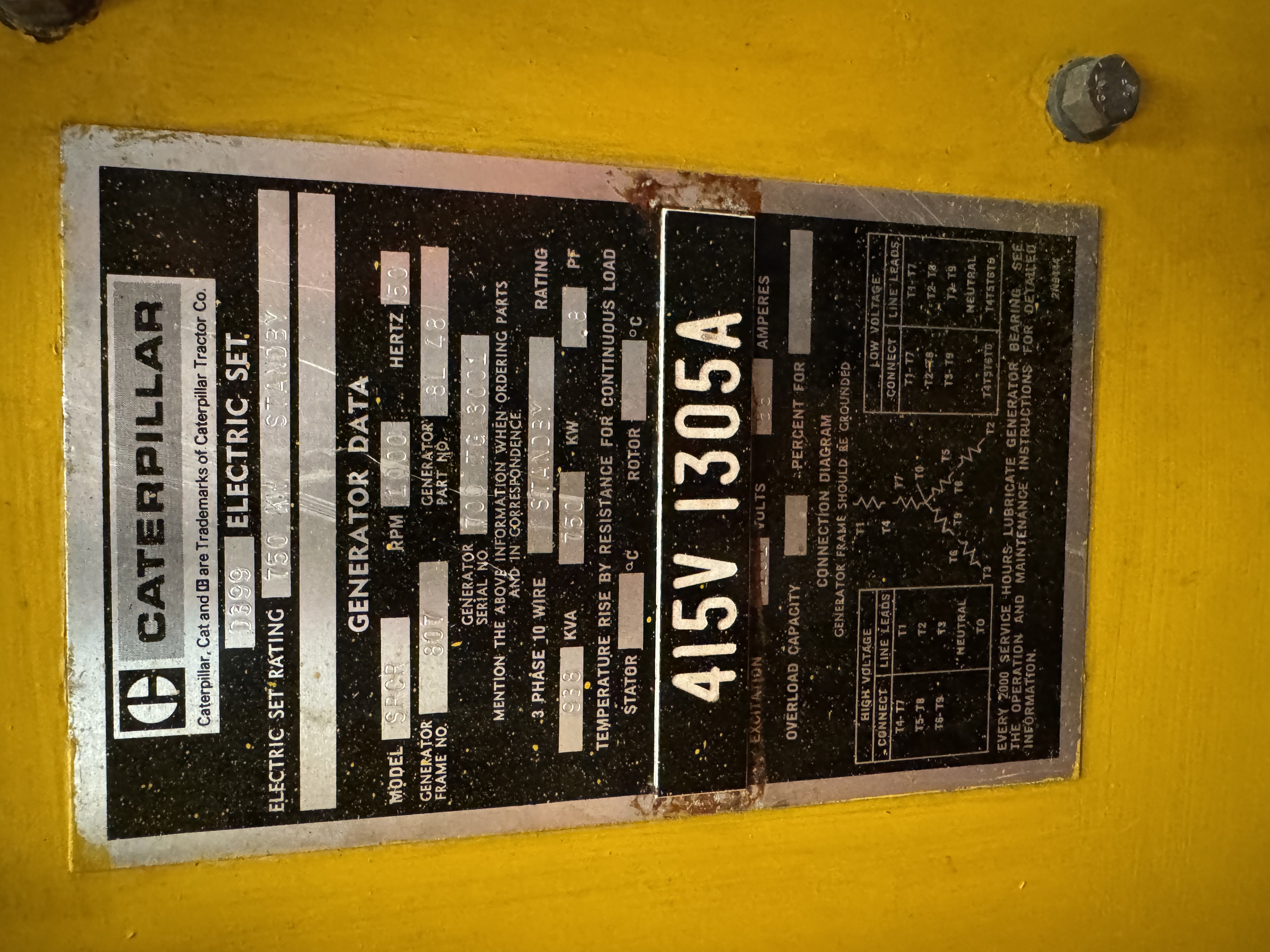 Used Caterpillar 938kVA 750kW Diesel Generator XP9007
