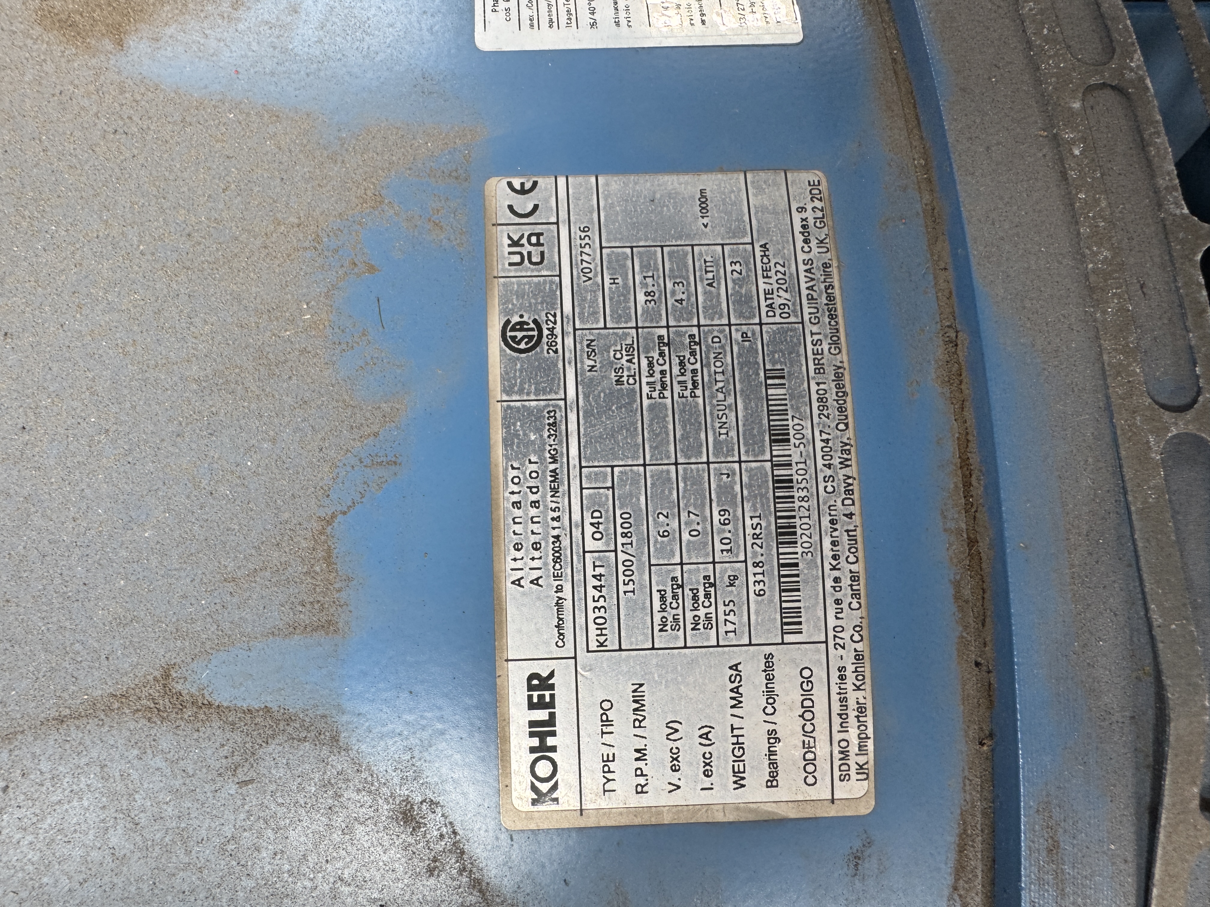 Used SDMO 825 kVA 660 kW Diesel Generator XP80041