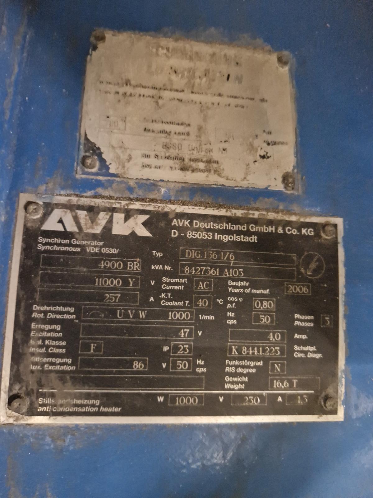 Used 2006 4900 kVA Deutz Gas Generator for sale