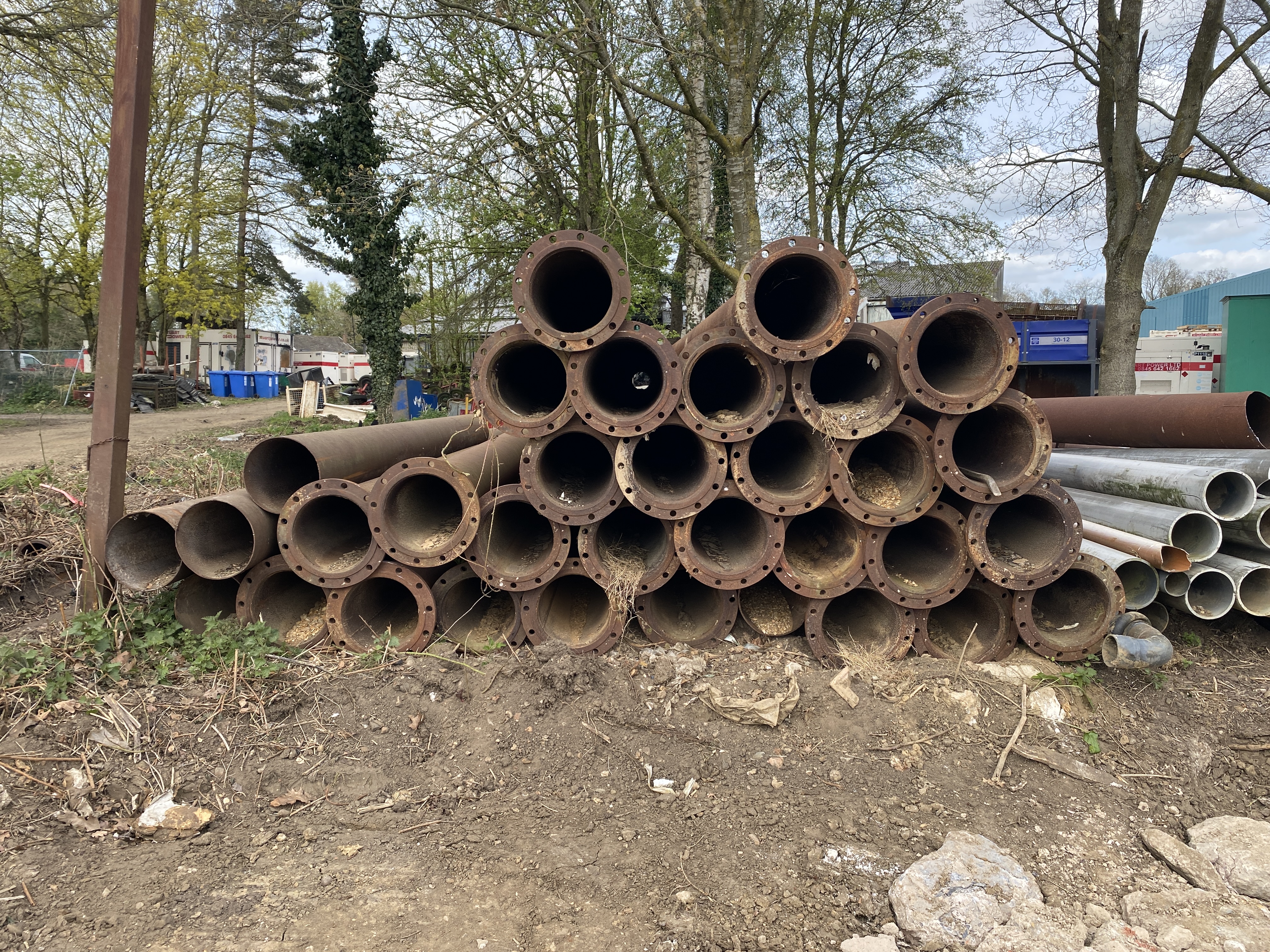 Used 12" Steel Pipe With Single Flanged End