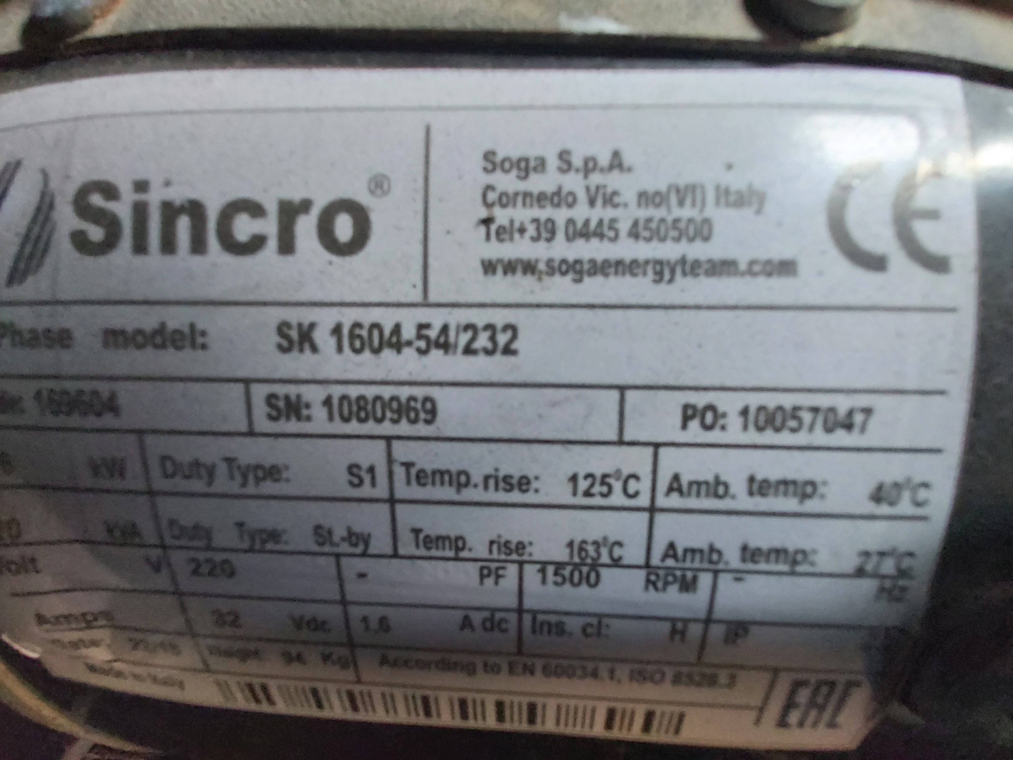 Used Tranos Yanmar 22 kVA Diesel Generator XP22139