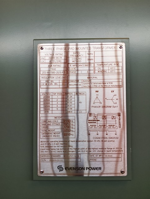 Pad Mounted Transformers 1,500kVA