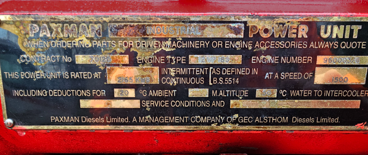 Used Paxham 12VP185 diesel engine