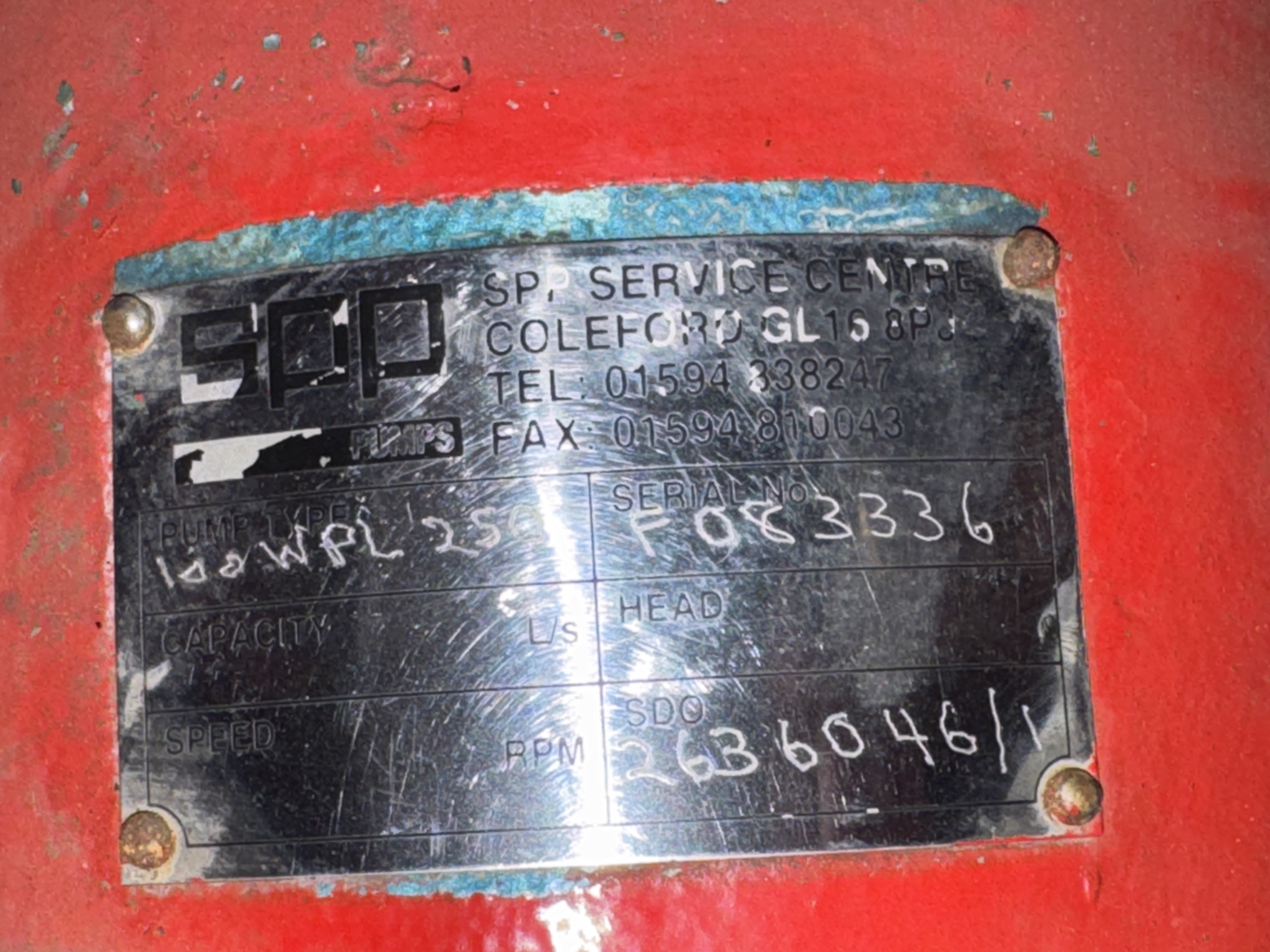 Used SPP 100WPL250 Fire Pump