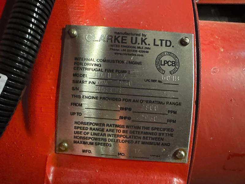Used SPP KP10X Fire Pump