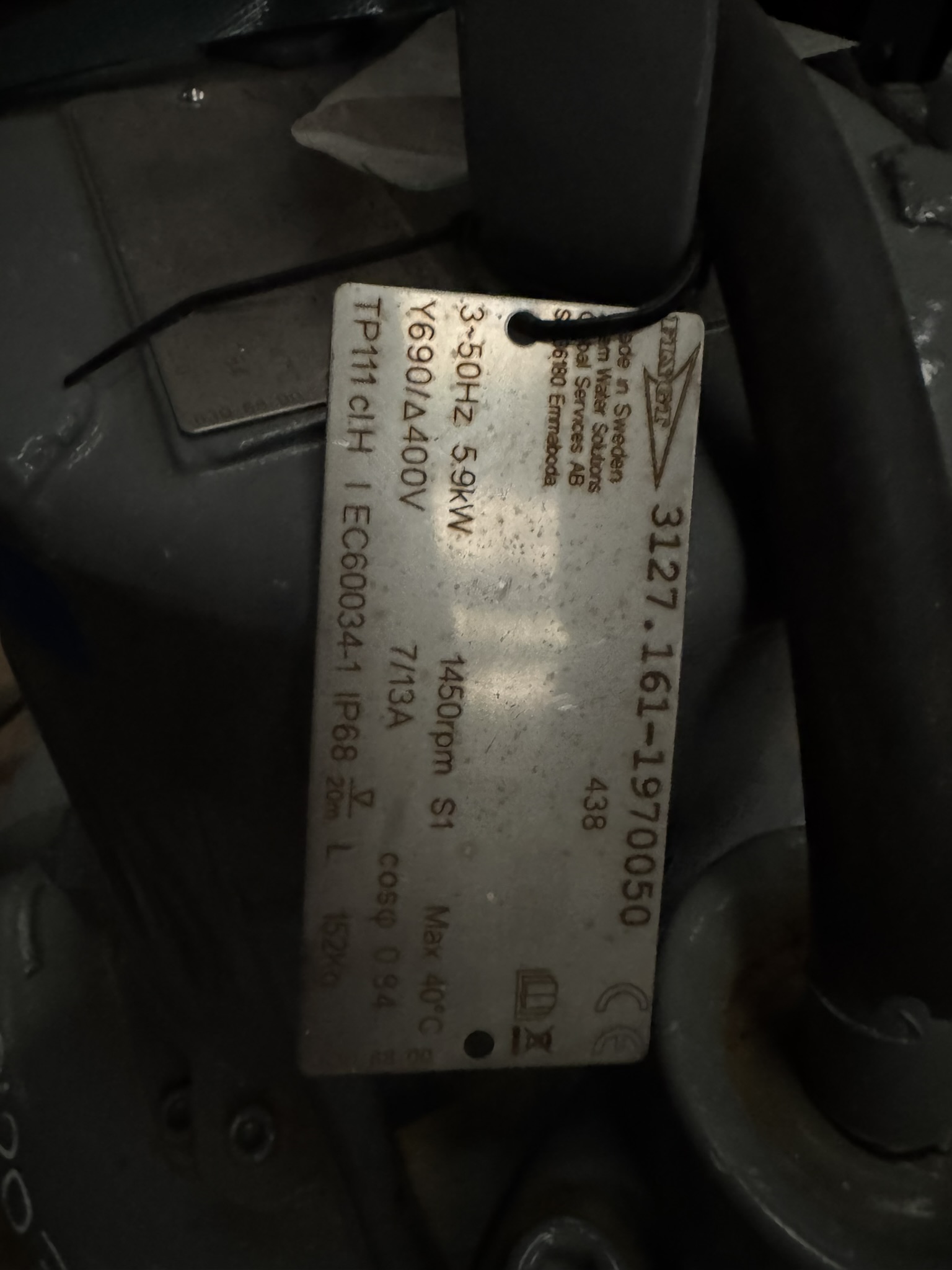 Used Flygt 3127.161.438 Submersible Pump