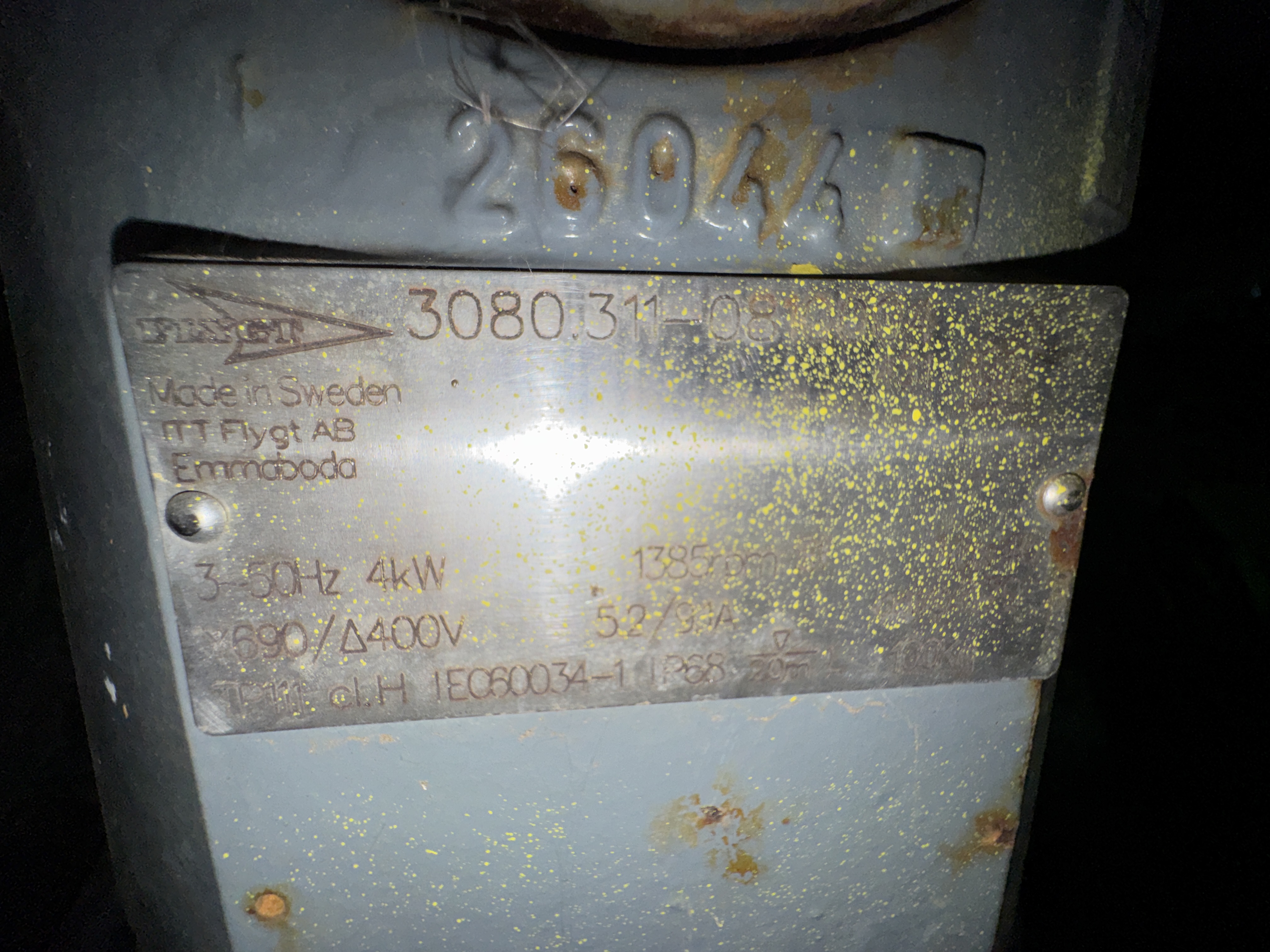 Used Flygt 3080.311.431 Submersible Pump S1200