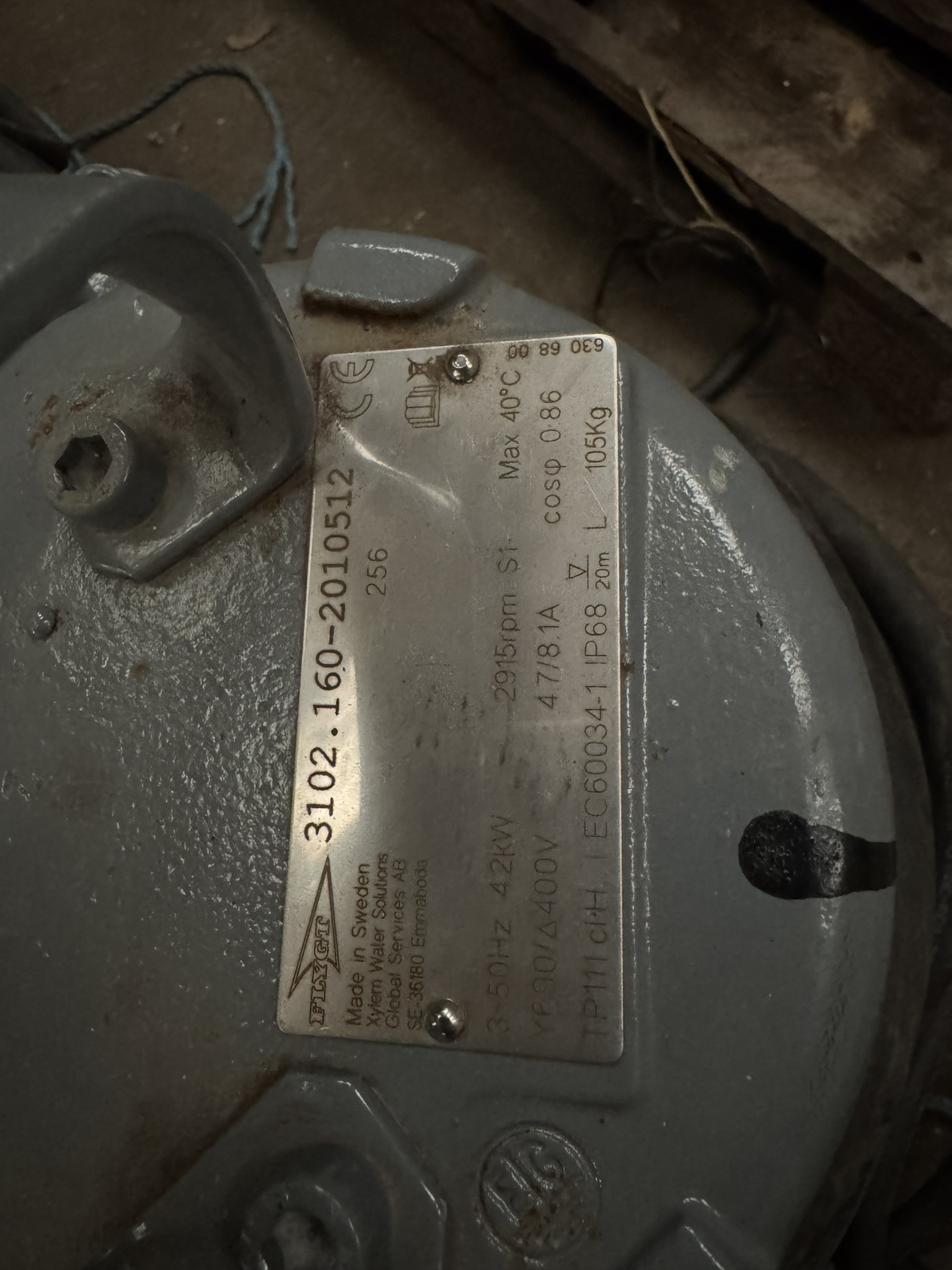 Used Flygt 3102.160 256 Submersible Pump