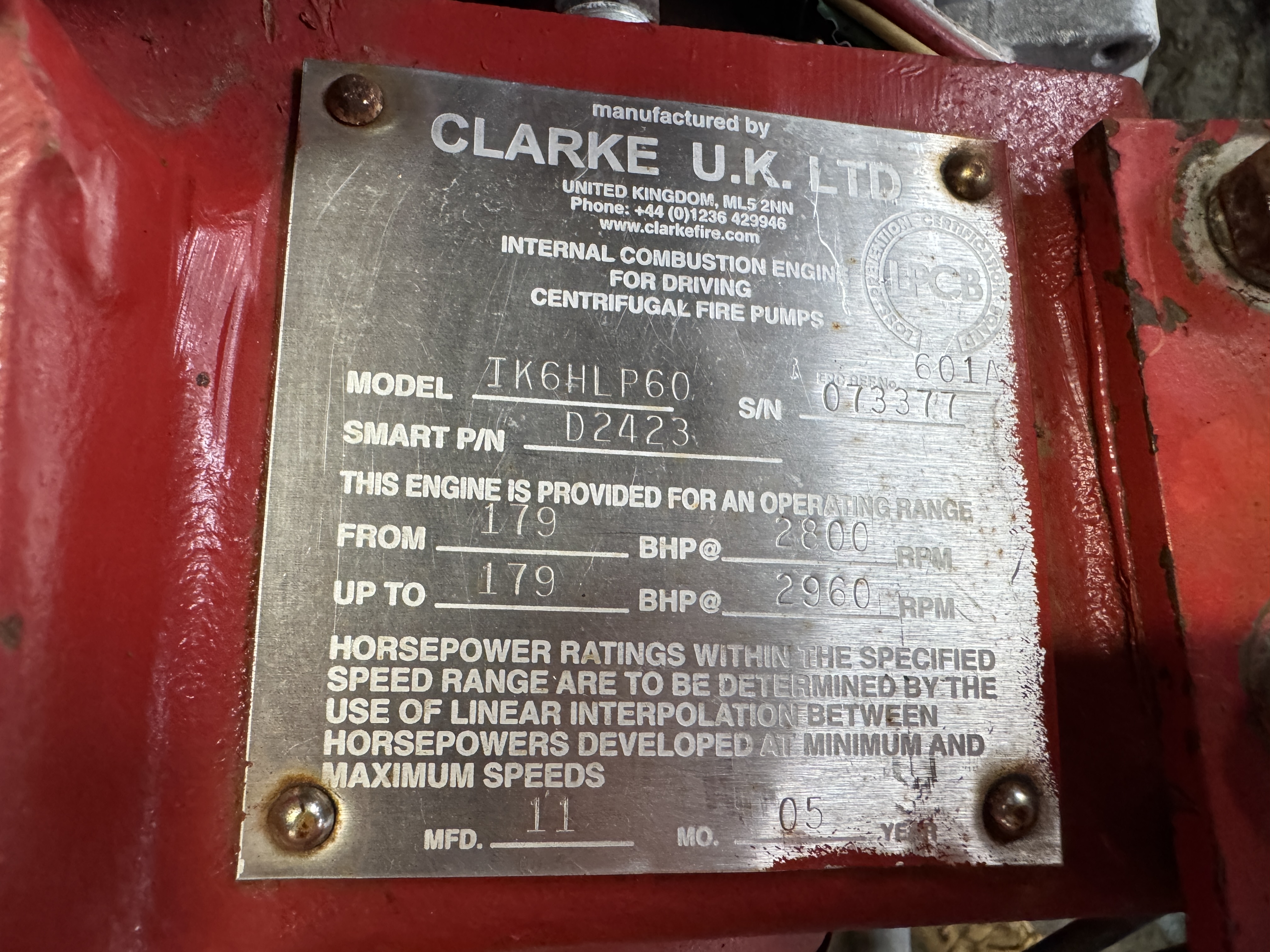 Used Nijhuis Fire Pump XSP9866
