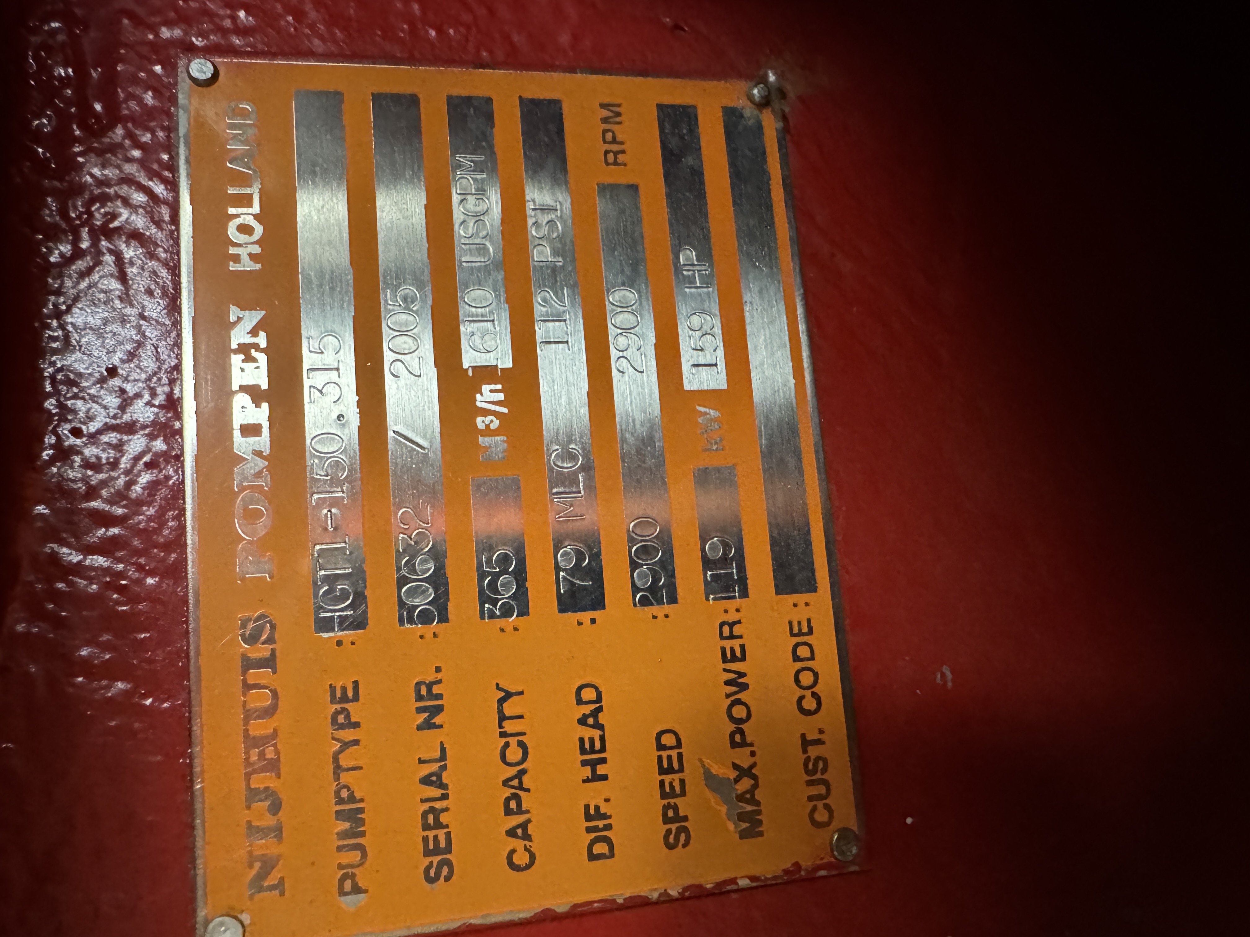 Used Nijhuis Fire Pump XSP9866