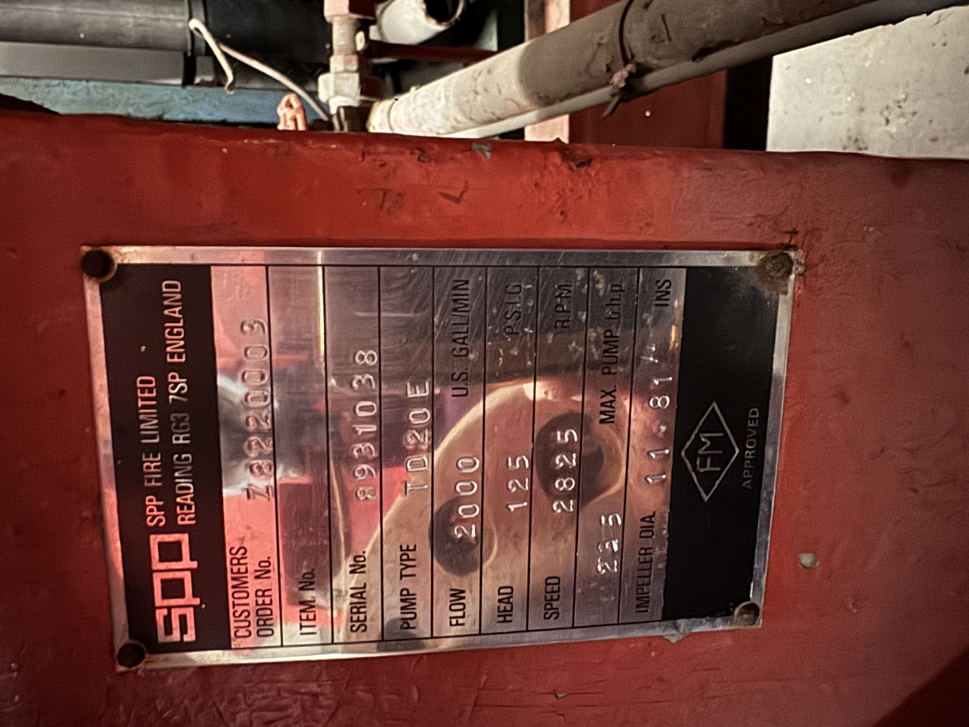 Used SPP TD20E Fire Pump