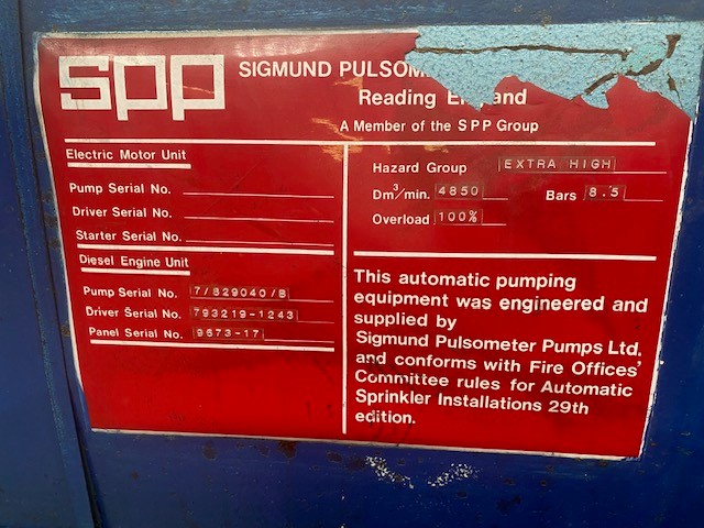 Used SPP Bedford 500 Fire Pump for sale