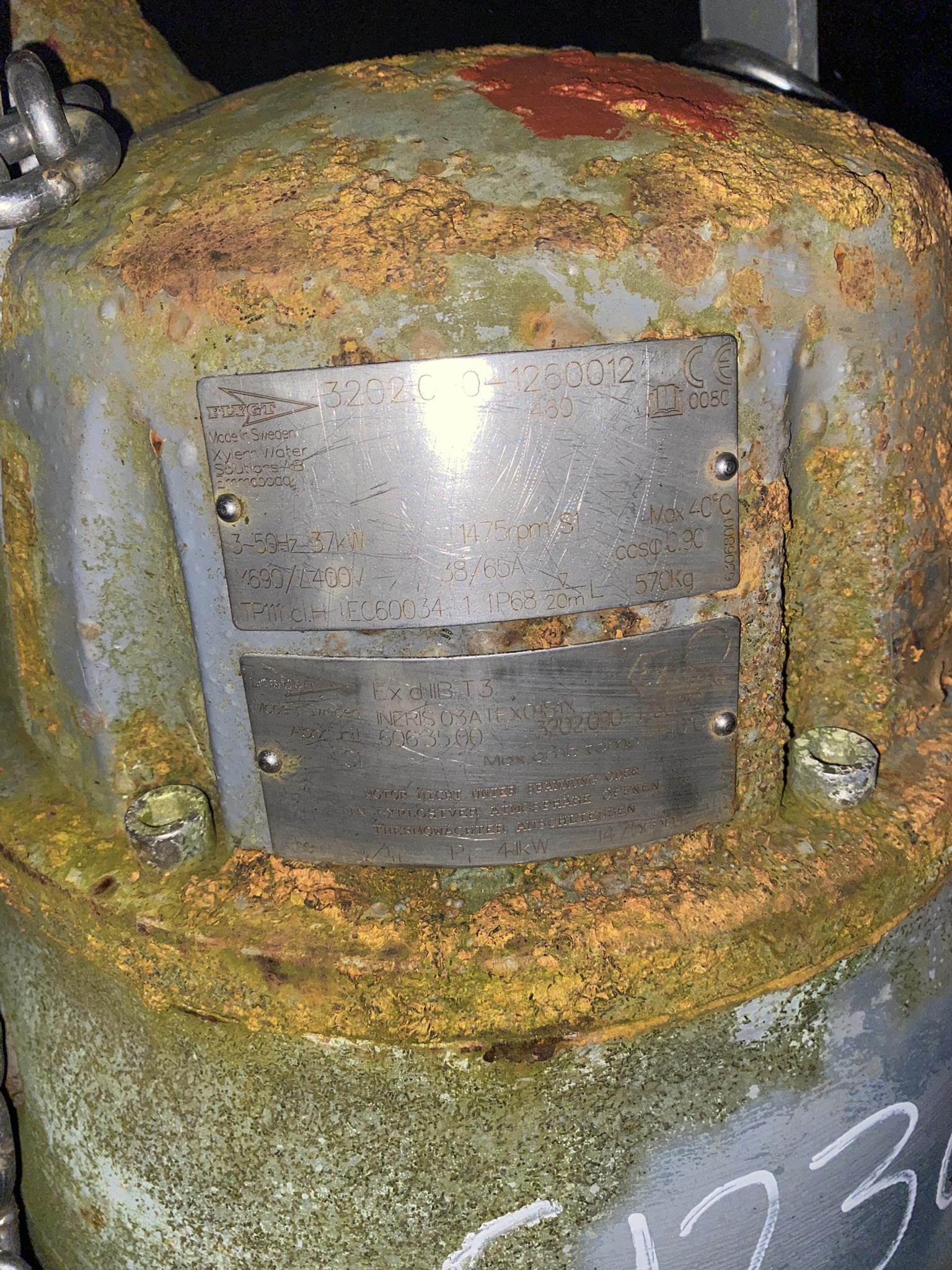 Used Flygt 3202.090 Submersible Pump S1236