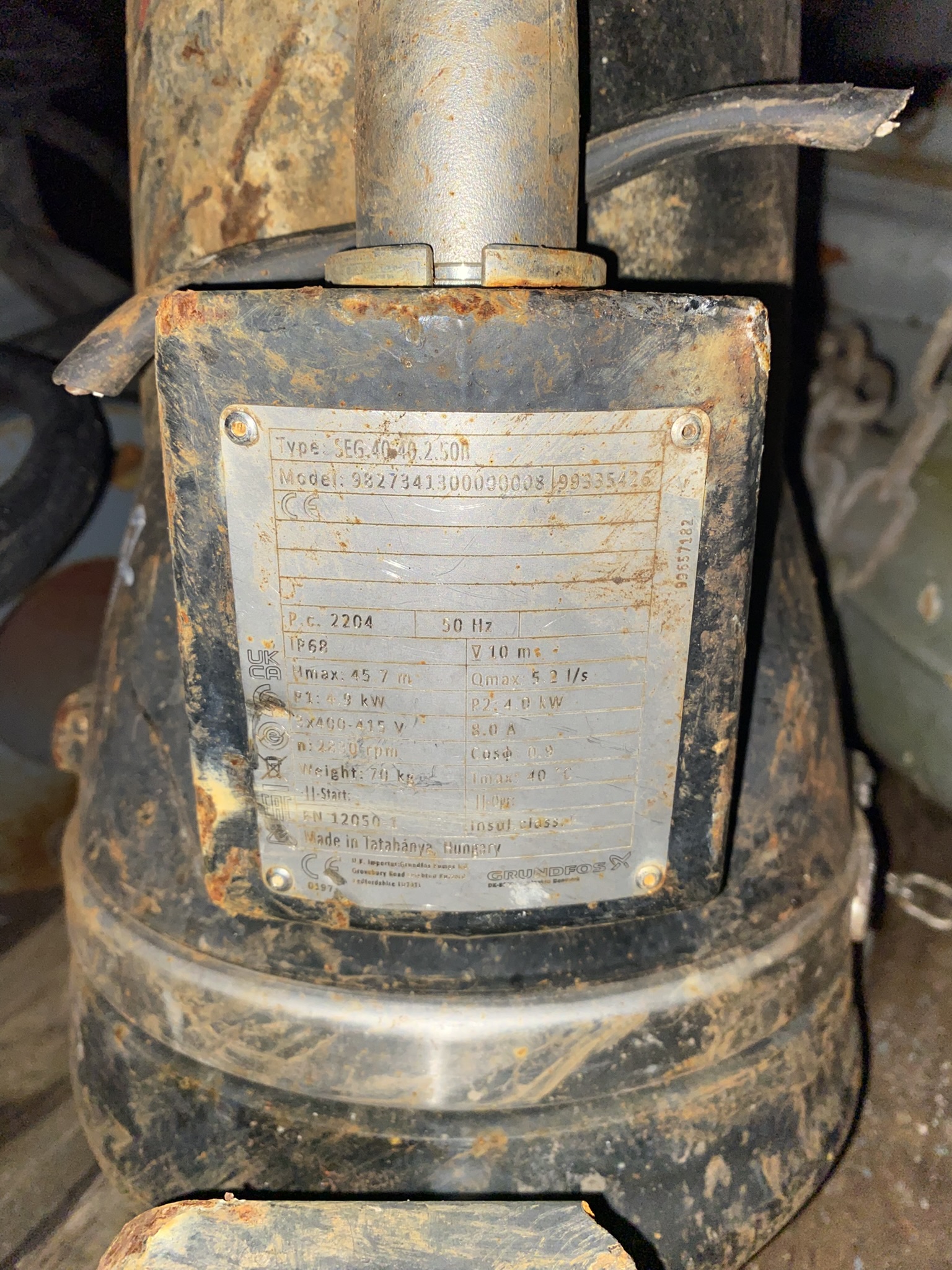 Used Grundfos SEG.40.40.2.508 Submersible Pump for sale