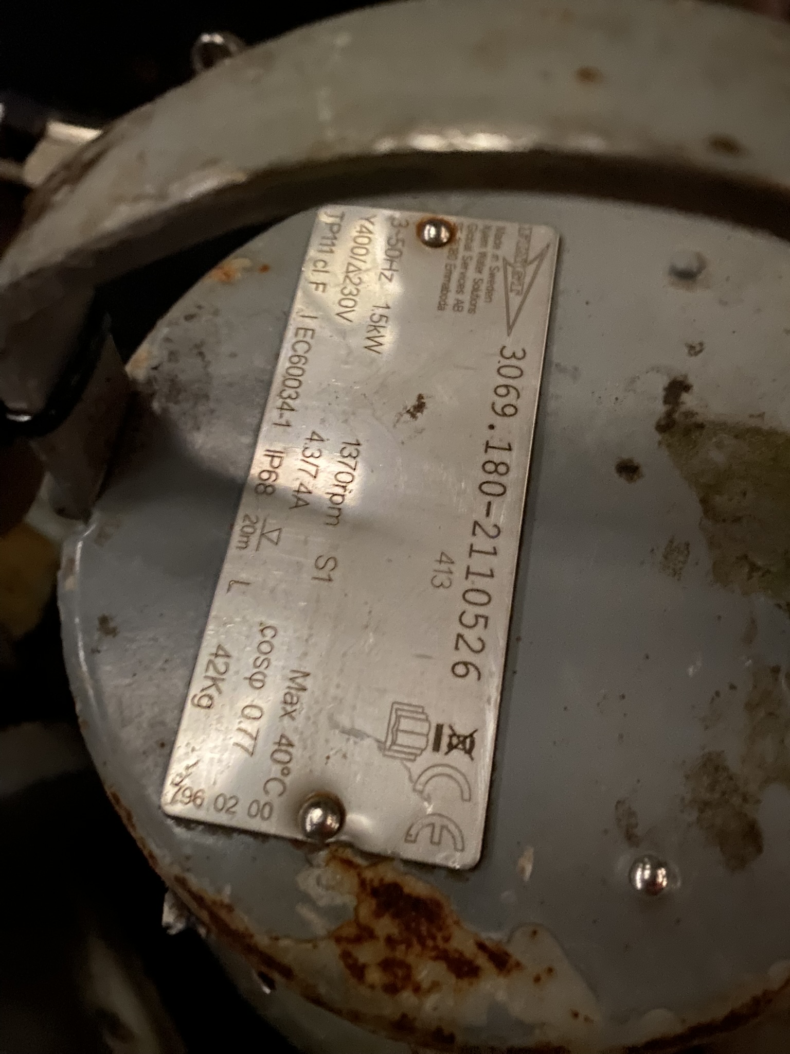 Used Flygt 3069.180 Submersible Pump S1259 for sale