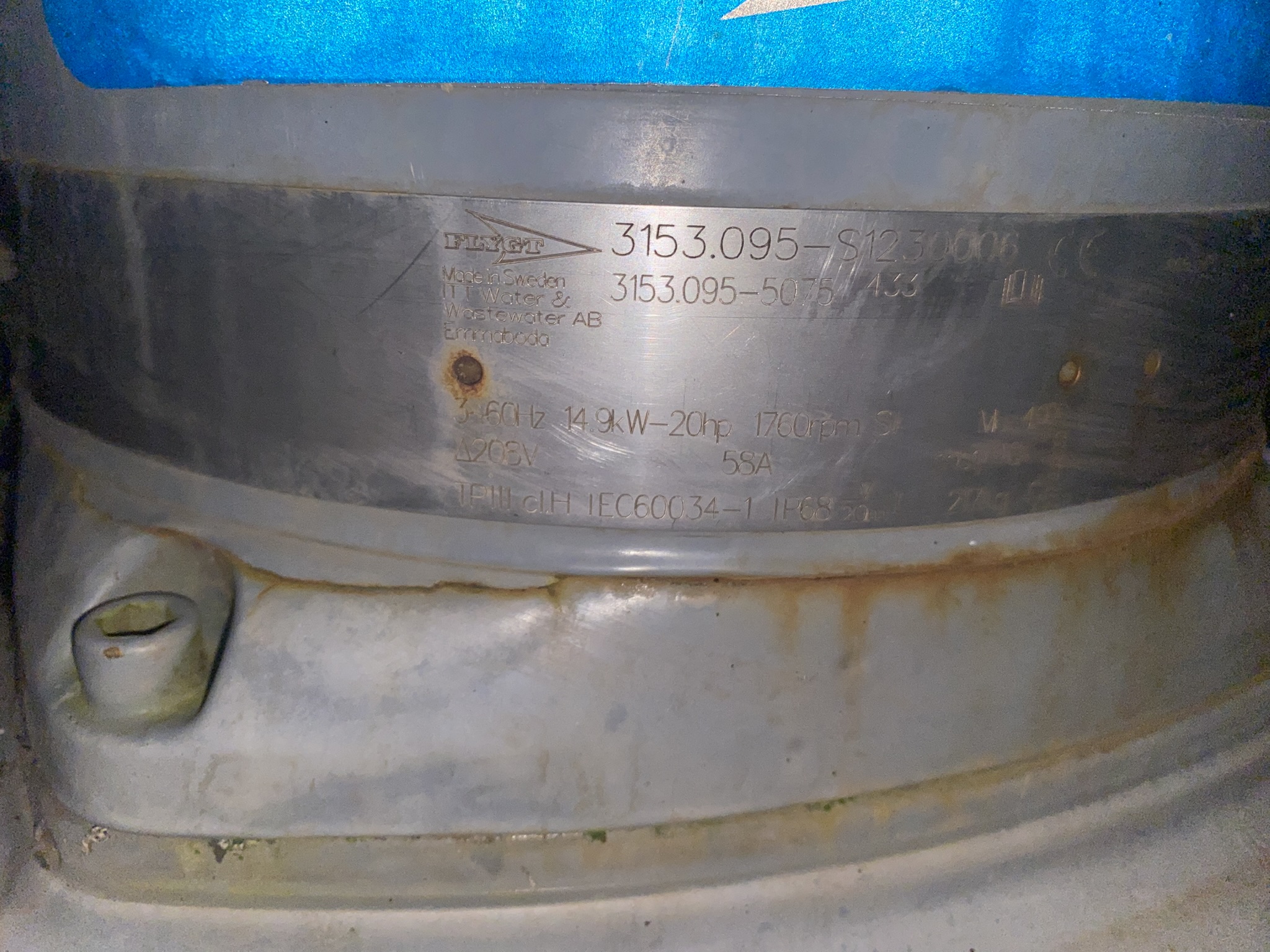 Used Flygt 3153.095.LT Submersible Pump S1260 for sale
