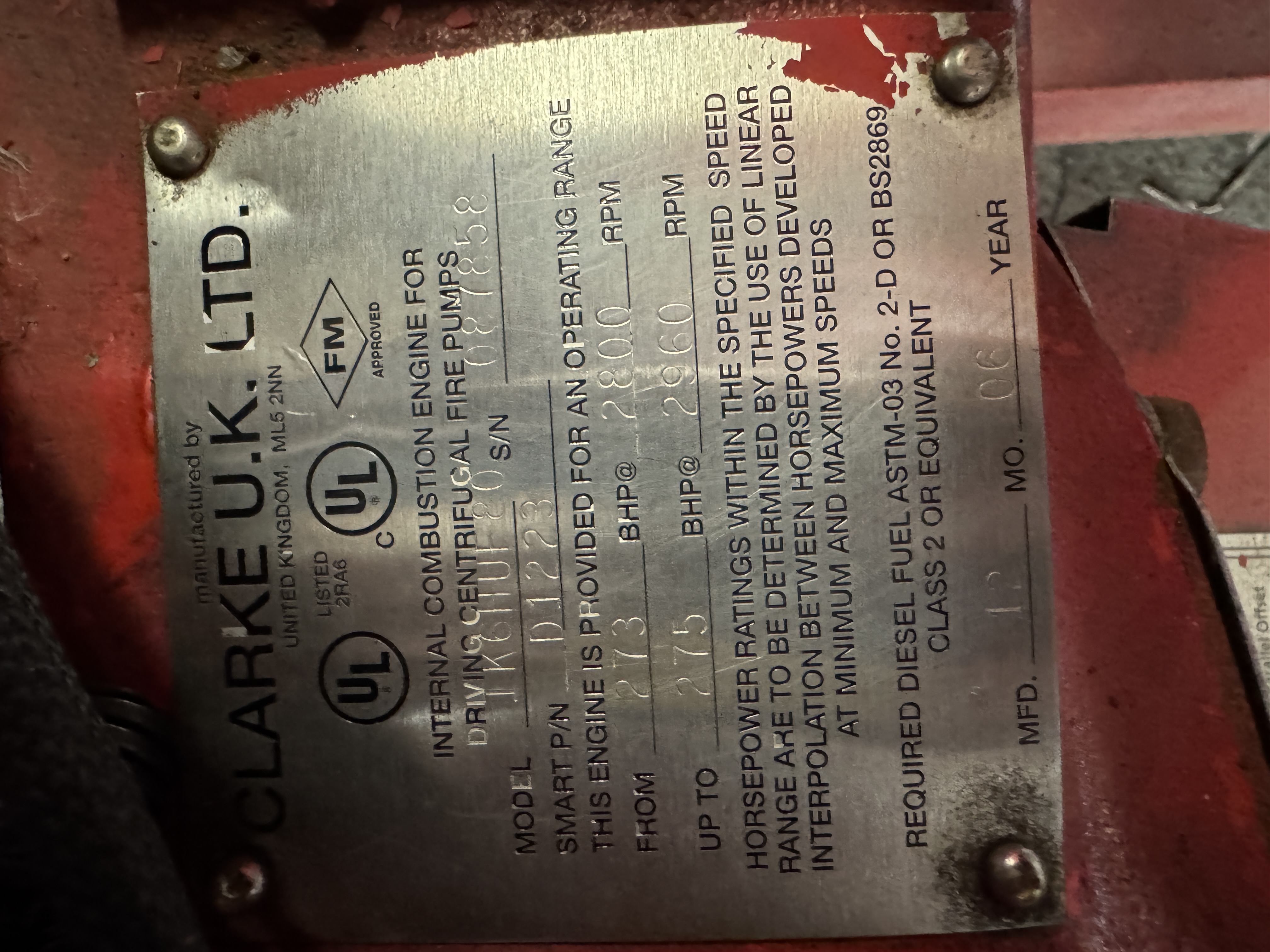 Used Armstrong 10X8X11MF 4600F Fire Pump XSP9853