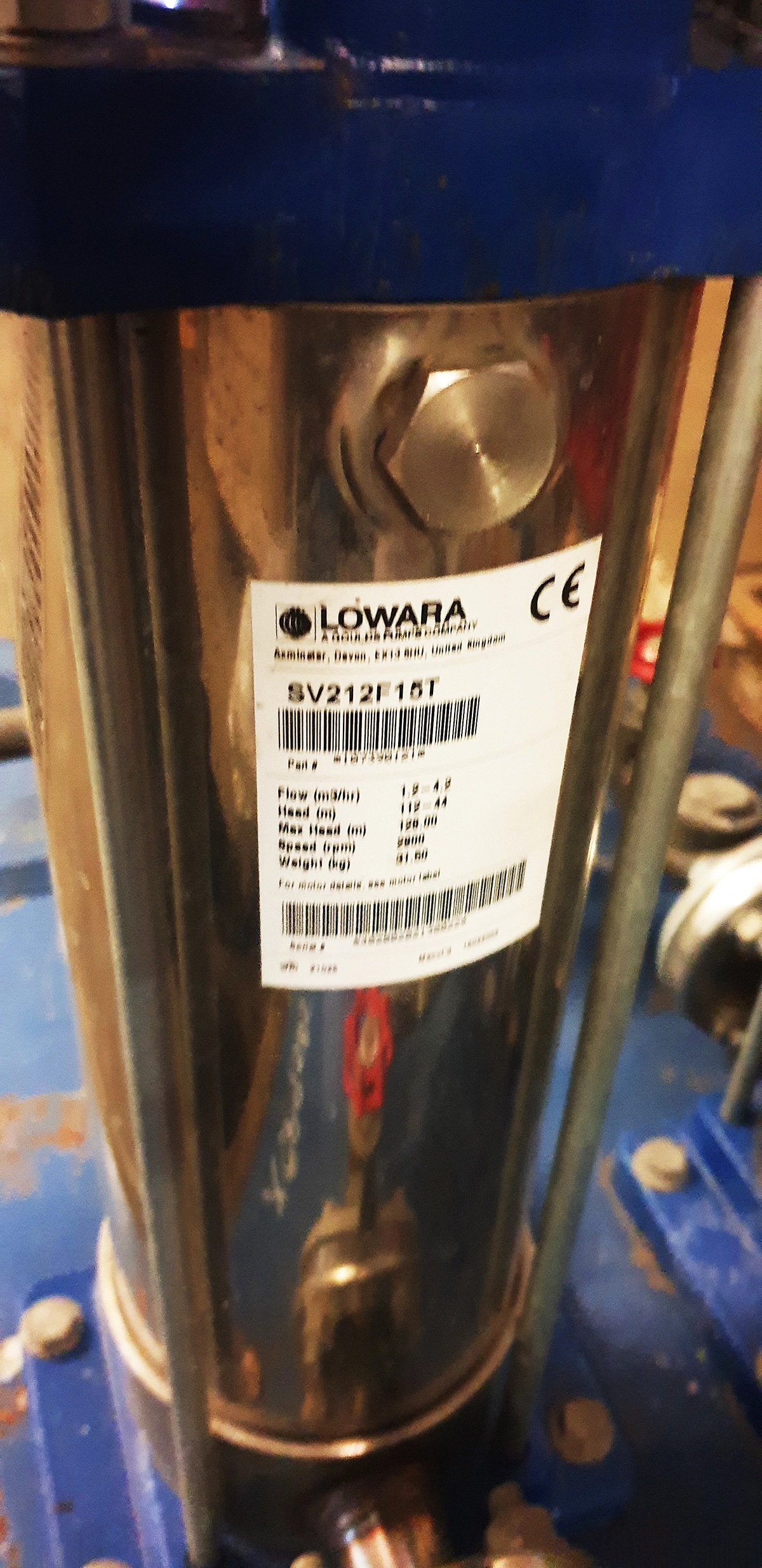 Used Lowara SV212F15T Twin Booster Set